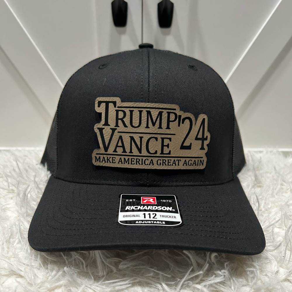 TRUMP VANCE 2024 Laser engraved Richardson 112 trucker hat.